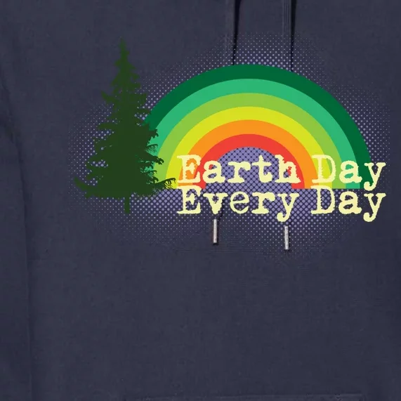 Rainbow Earth Day Every Day Retro Premium Hoodie