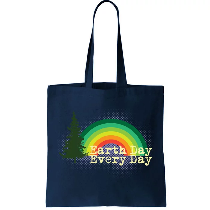 Rainbow Earth Day Every Day Retro Tote Bag