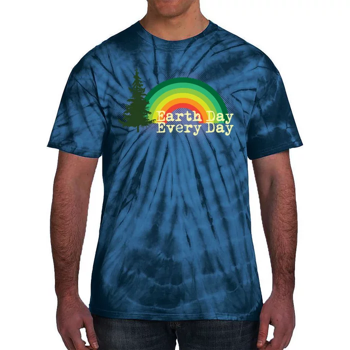 Rainbow Earth Day Every Day Retro Tie-Dye T-Shirt