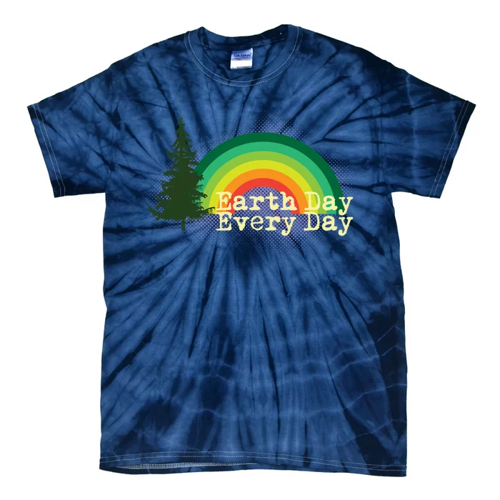 Rainbow Earth Day Every Day Retro Tie-Dye T-Shirt