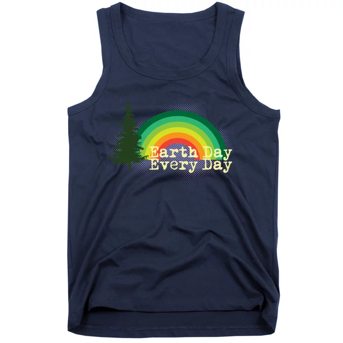 Rainbow Earth Day Every Day Retro Tank Top