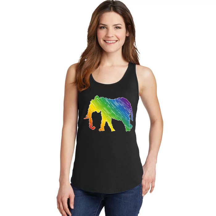 Rainbow Elephant Ladies Essential Tank