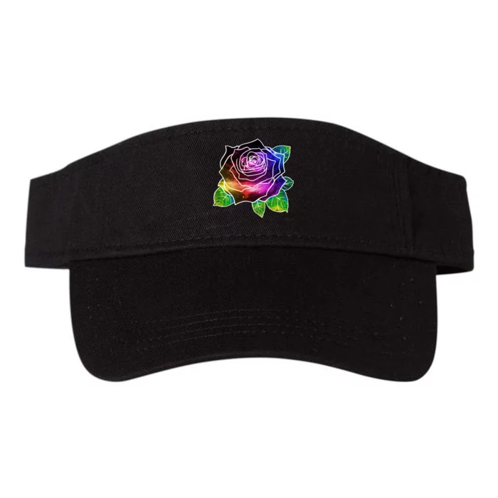 Rainbow Galaxy Floral Rose Valucap Bio-Washed Visor