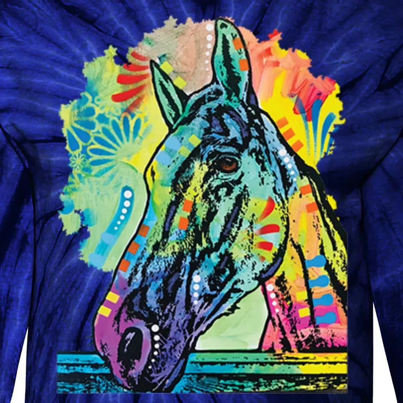 Rainbow Horse Tie-Dye Long Sleeve Shirt