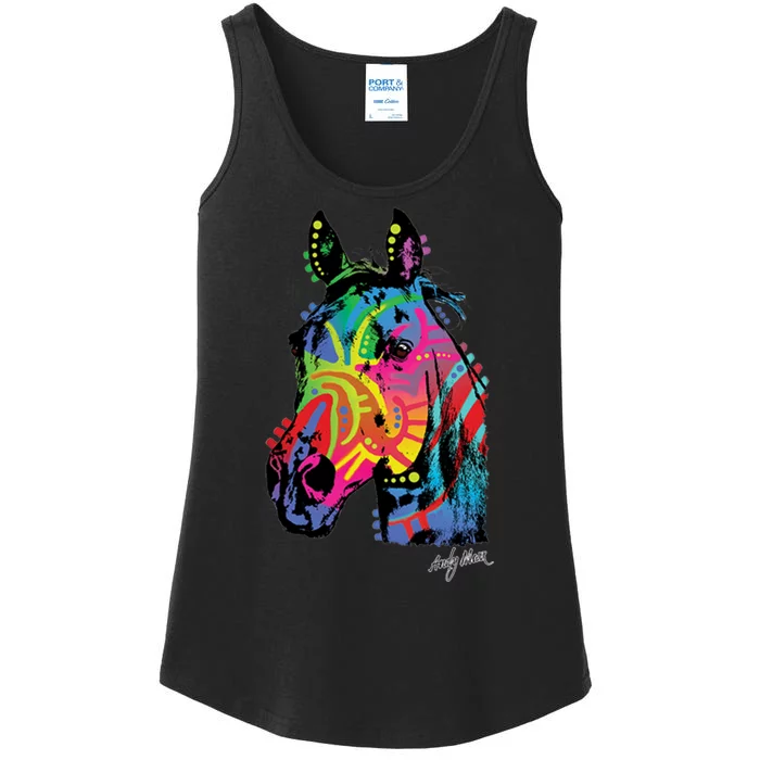 Rainbow Horse Face Ladies Essential Tank