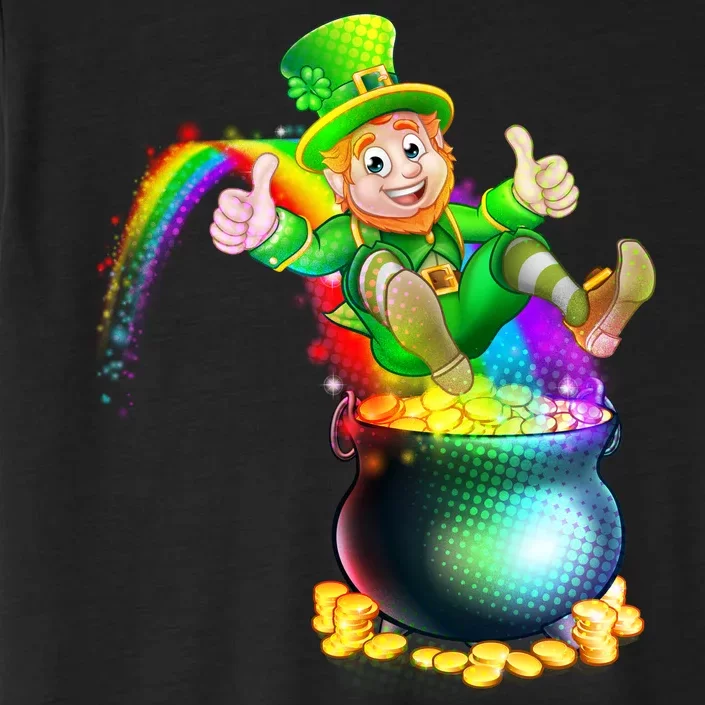 Rainbow Leprechaun Sliding Into A Pot Of  Gold ChromaSoft Performance T-Shirt