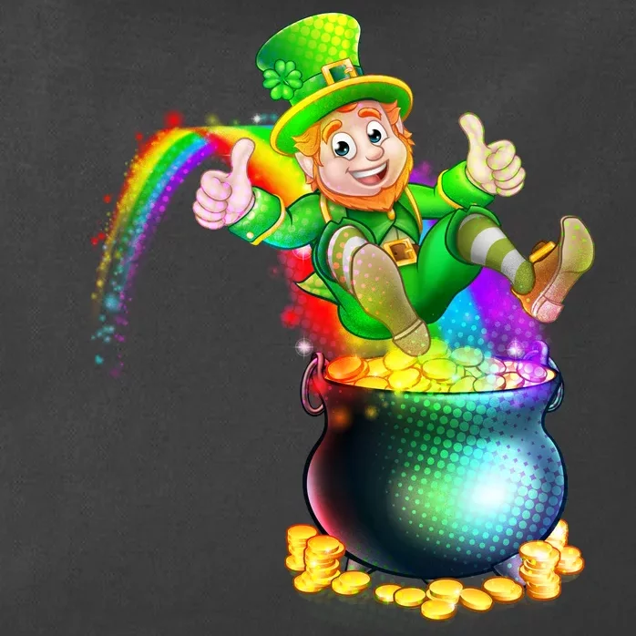 Rainbow Leprechaun Sliding Into A Pot Of  Gold Zip Tote Bag