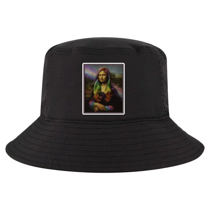 Rainbow Mona Lisa Art Painting Cool Comfort Performance Bucket Hat