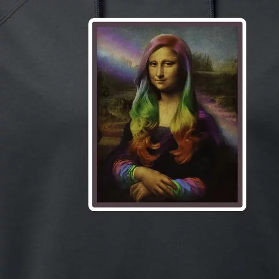 Rainbow Mona Lisa Art Painting Performance Fleece Hoodie