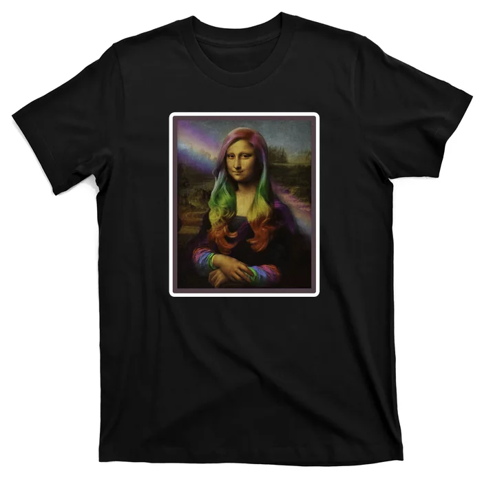 Rainbow Mona Lisa Art Painting T-Shirt | TeeShirtPalace