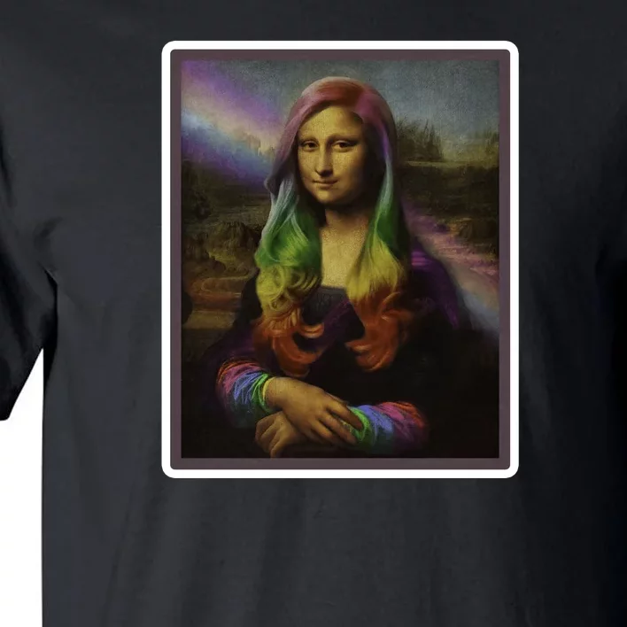 Rainbow Mona Lisa Art Painting Tall T-Shirt