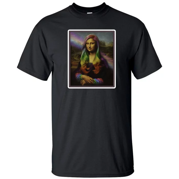 Rainbow Mona Lisa Art Painting Tall T-Shirt