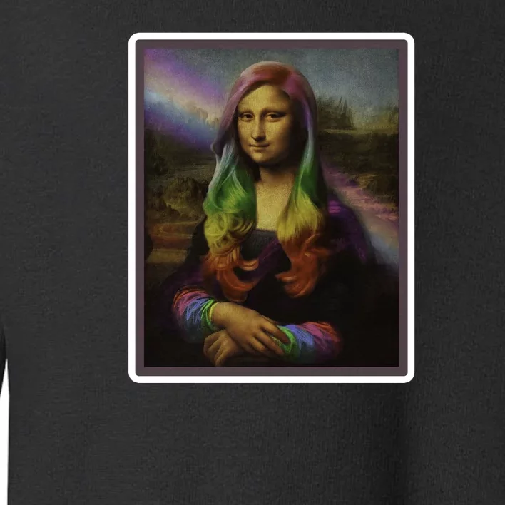 Rainbow Mona Lisa Art Painting Toddler Sweatshirt