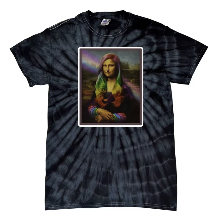 Rainbow Mona Lisa Art Painting Tie-Dye T-Shirt