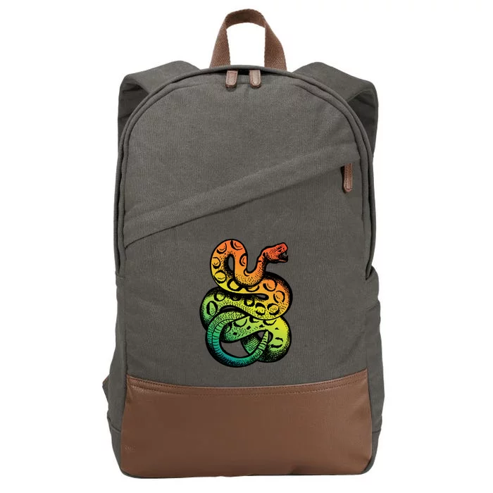 Rainbow Rattlesnake Cotton Canvas Backpack