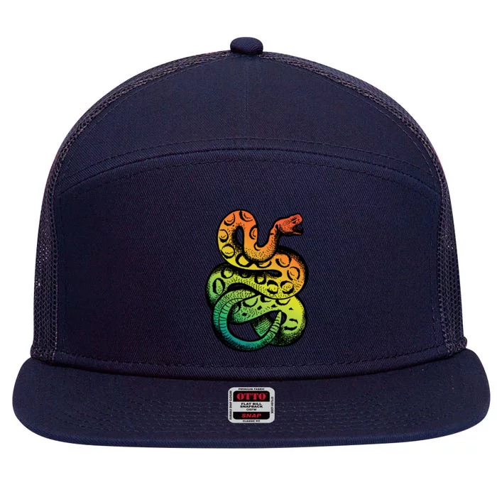 Rainbow Rattlesnake 7 Panel Mesh Trucker Snapback Hat