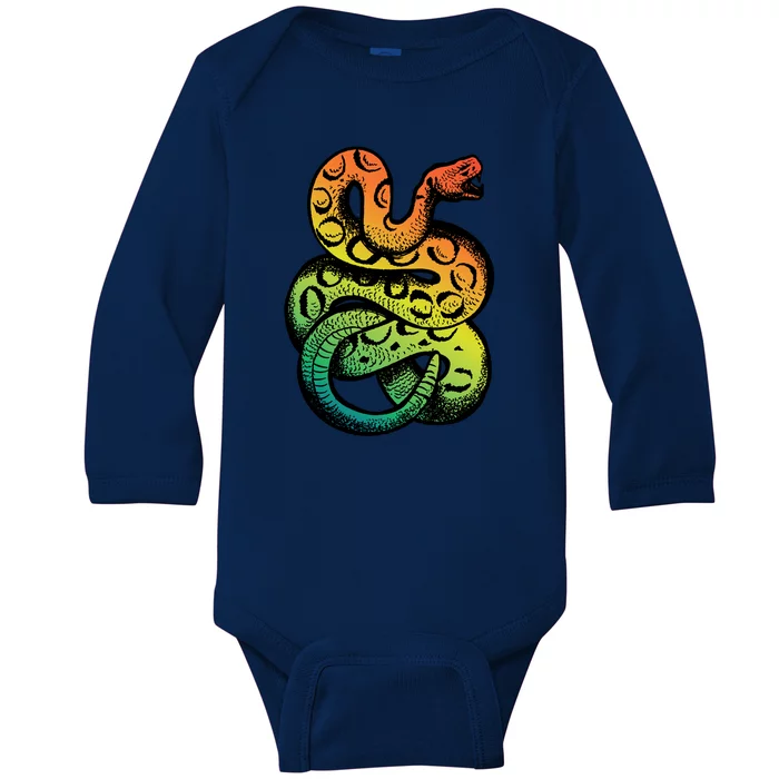 Rainbow Rattlesnake Baby Long Sleeve Bodysuit