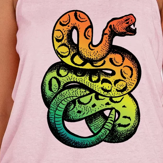 Rainbow Rattlesnake Women's Knotted Racerback Tank