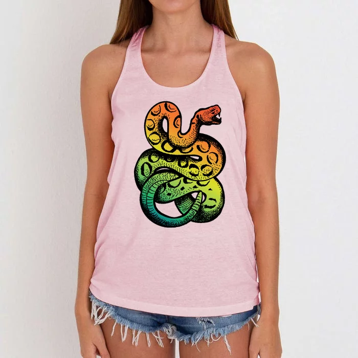 Rainbow Rattlesnake Women's Knotted Racerback Tank