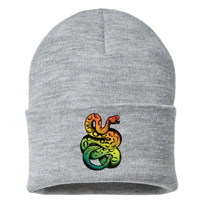 Rainbow Rattlesnake Sustainable Knit Beanie