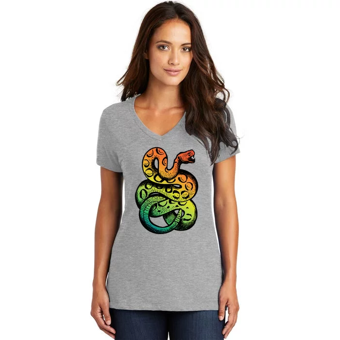 Rainbow Rattlesnake Women's V-Neck T-Shirt