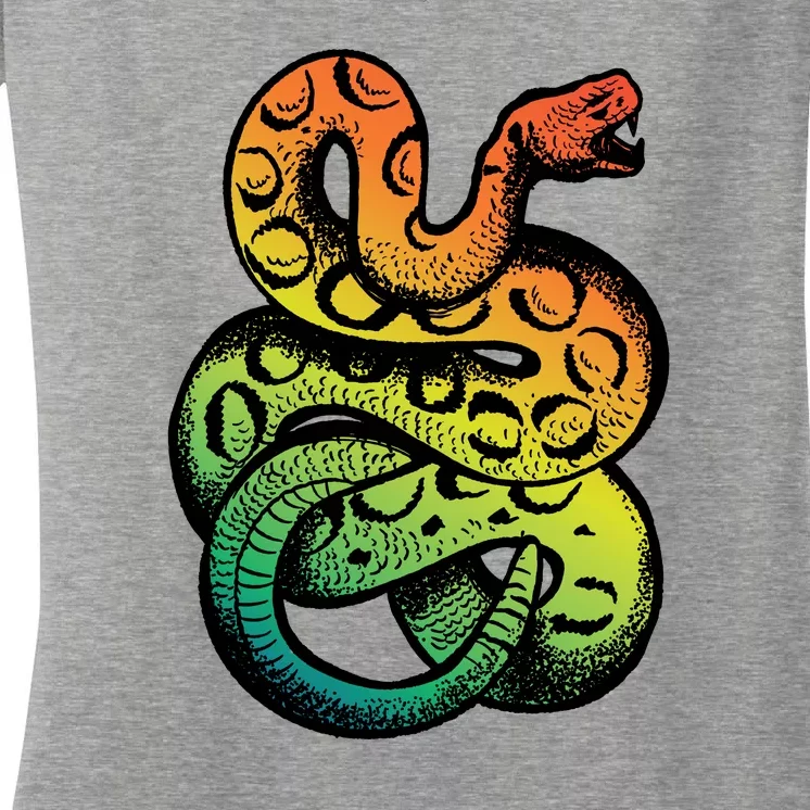 Rainbow Rattlesnake Women's V-Neck T-Shirt