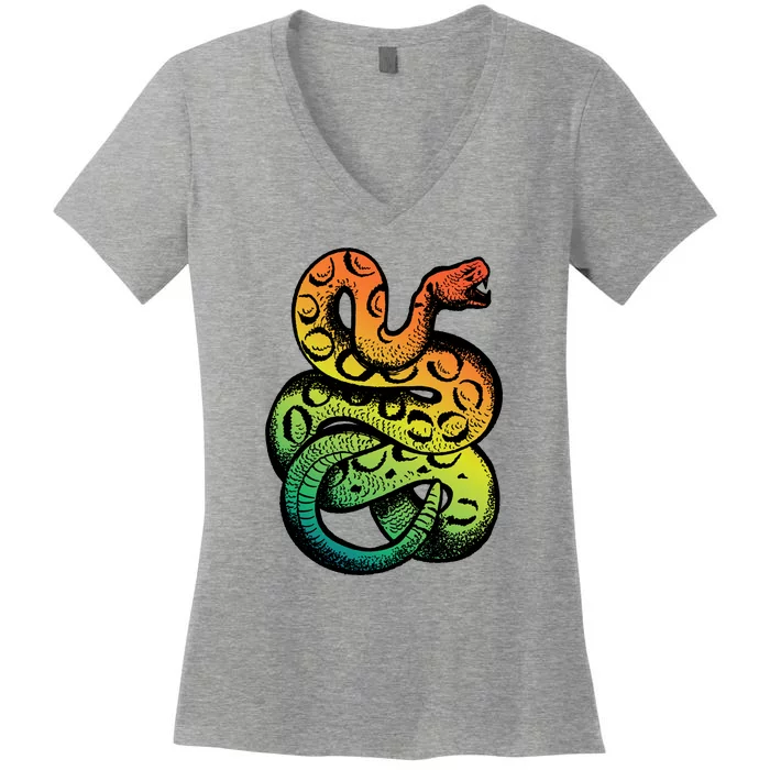 Rainbow Rattlesnake Women's V-Neck T-Shirt