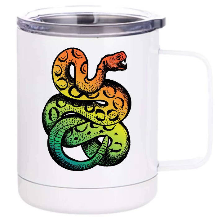 Rainbow Rattlesnake Front & Back 12oz Stainless Steel Tumbler Cup