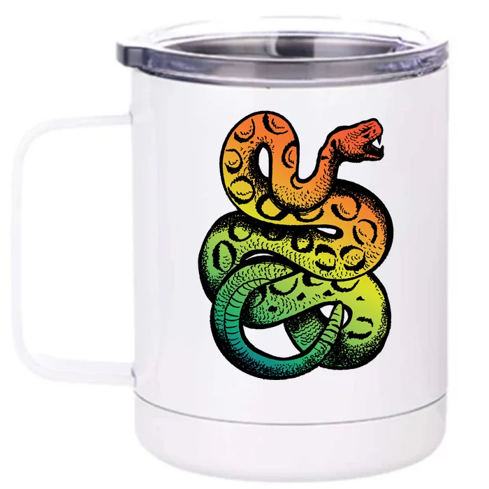 Rainbow Rattlesnake Front & Back 12oz Stainless Steel Tumbler Cup