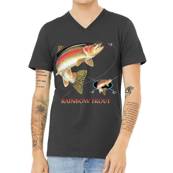 Rainbow Trout Fish V-Neck T-Shirt