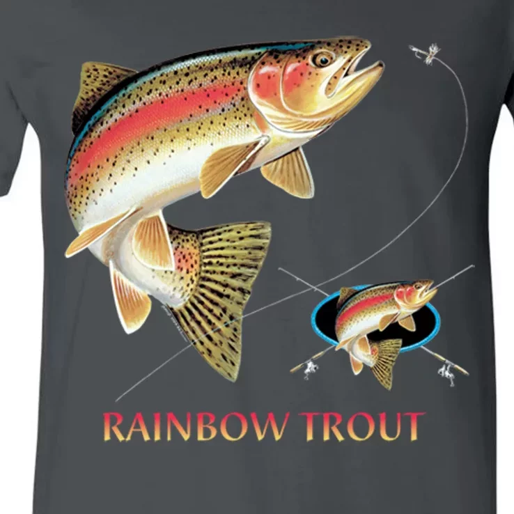 Rainbow Trout Fish V-Neck T-Shirt