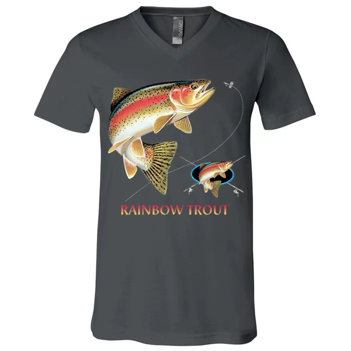 Rainbow Trout Fish V-Neck T-Shirt