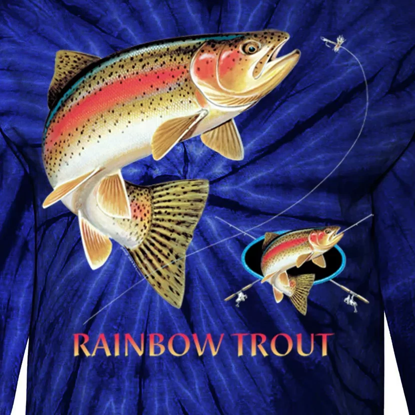 Rainbow Trout Fish Tie-Dye Long Sleeve Shirt