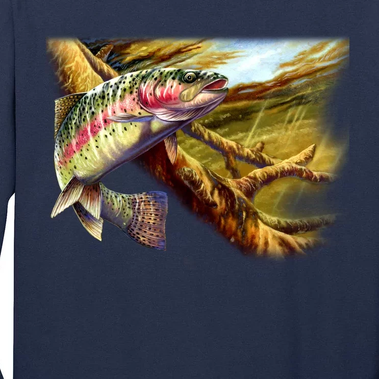 Rainbow Trout Fishing Tall Long Sleeve T-Shirt