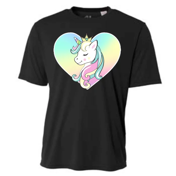 Rainbow Unicorn Heart Cooling Performance Crew T-Shirt