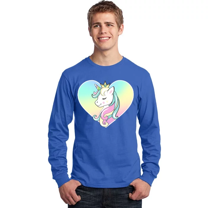 Rainbow Unicorn Heart Tall Long Sleeve T-Shirt