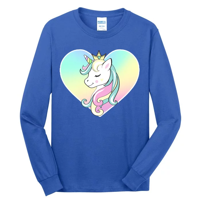 Rainbow Unicorn Heart Tall Long Sleeve T-Shirt