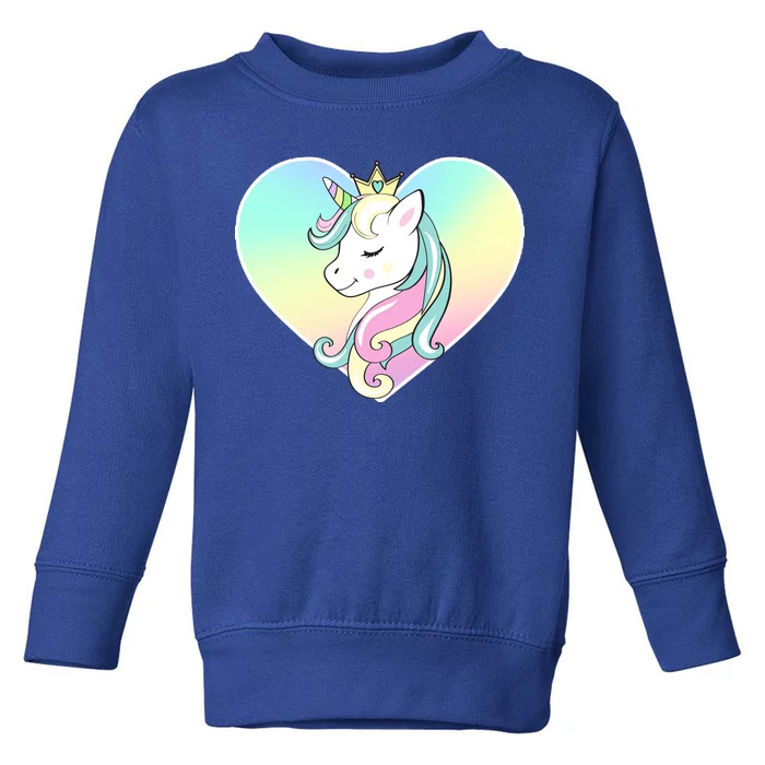 Rainbow Unicorn Heart Toddler Sweatshirt