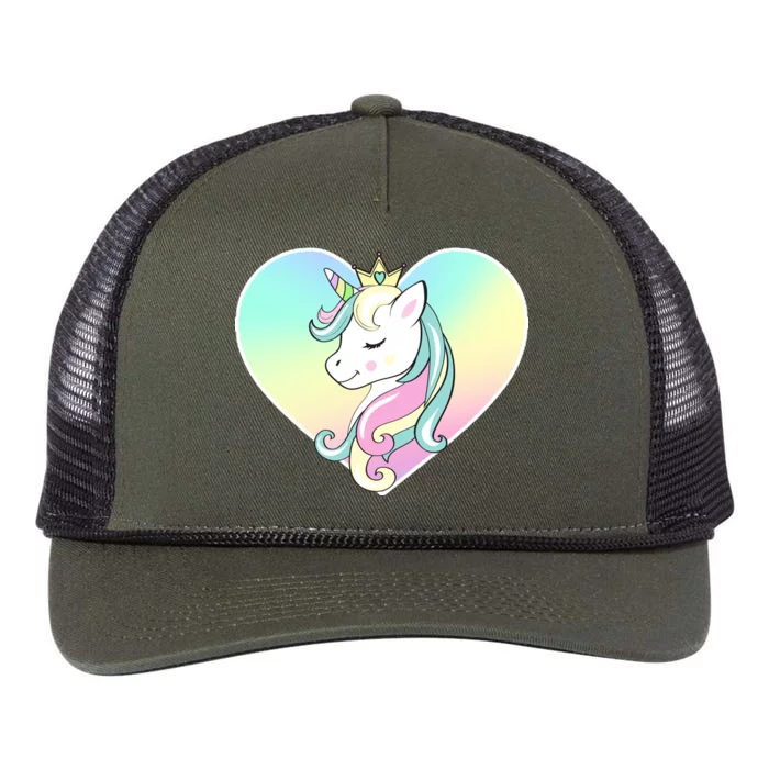 Rainbow Unicorn Heart Retro Rope Trucker Hat Cap