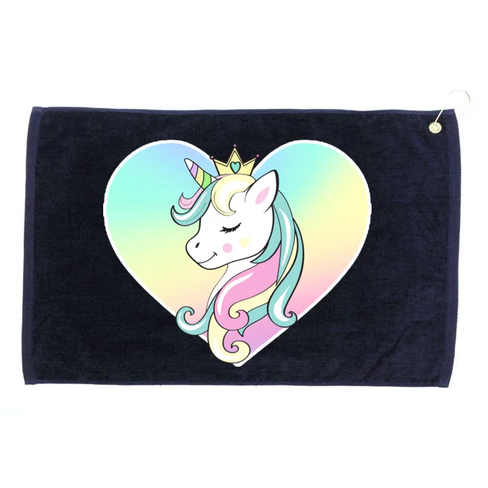 Rainbow Unicorn Heart Grommeted Golf Towel