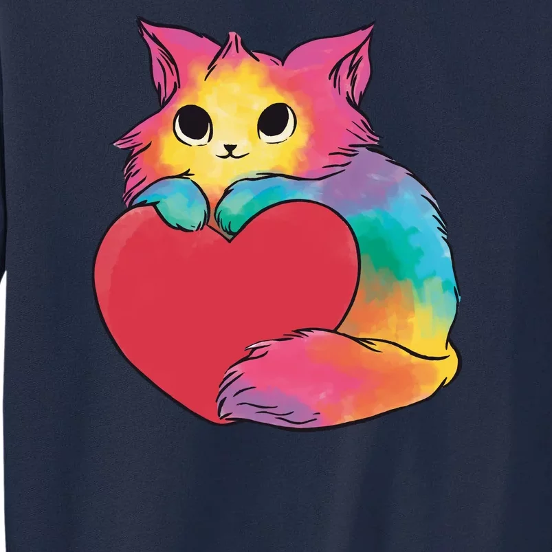 Rainbow Valentine Kitten Tall Sweatshirt