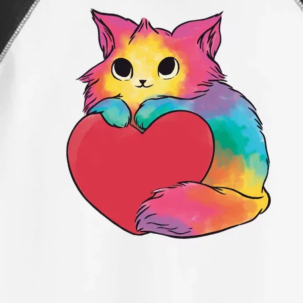 Rainbow Valentine Kitten Toddler Fine Jersey T-Shirt