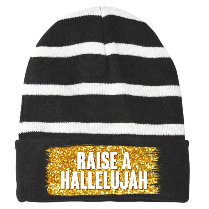 Raise A Hallelujah Striped Beanie with Solid Band