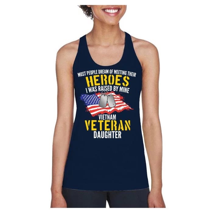 Raised By My Hero Proud Vietnam Veterans Daughter Women's Racerback Tank