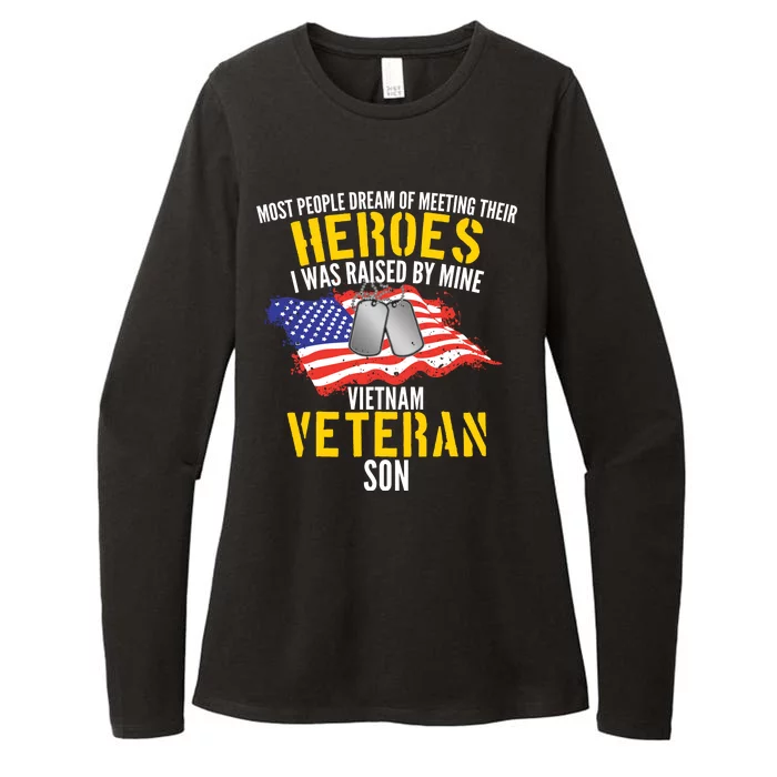 Raised By My Hero Proud Vietnam Veterans Son Womens CVC Long Sleeve Shirt