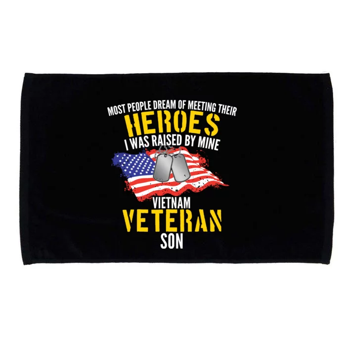 Raised By My Hero Proud Vietnam Veterans Son Microfiber Hand Towel