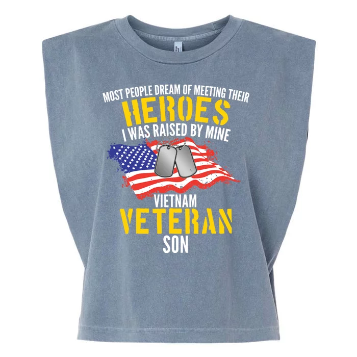 Raised By My Hero Proud Vietnam Veterans Son Garment-Dyed Women's Muscle Tee