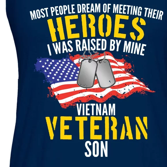 Raised By My Hero Proud Vietnam Veterans Son Ladies Essential Flowy Tank