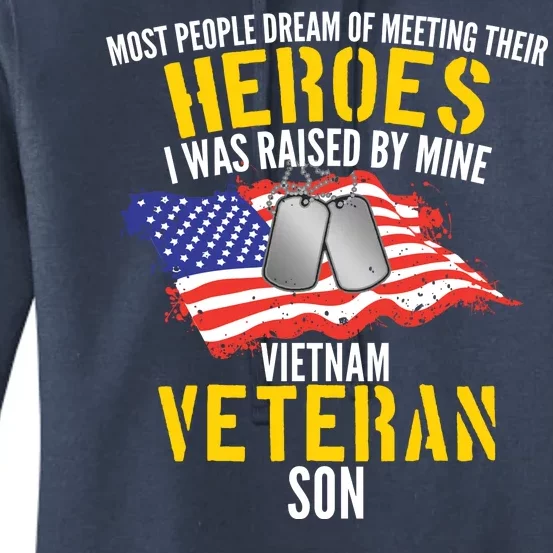 Raised By My Hero Proud Vietnam Veterans Son Women's Pullover Hoodie