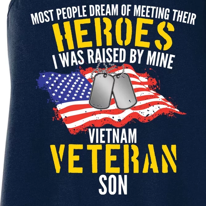 Raised By My Hero Proud Vietnam Veterans Son Women's Racerback Tank